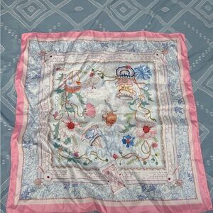 SHEIN Pink and White Floral Scarf